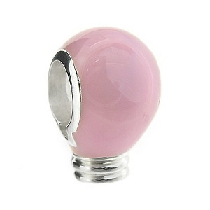 Truth Sterling Silver Pink Enamel Lightbulb Bead