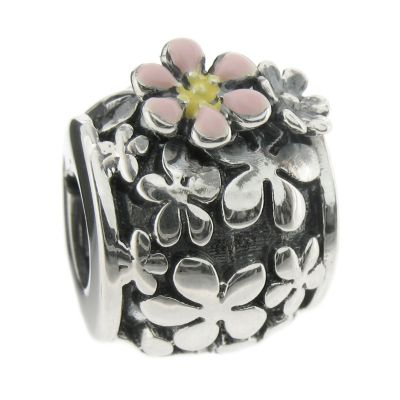 Truth Sterling Silver Pink Flowers Bead