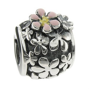 Truth Sterling Silver Pink Flowers Bead