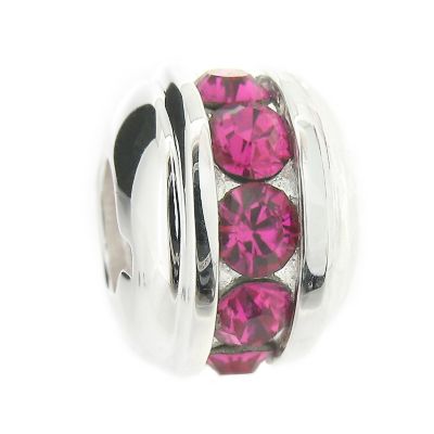 Sterling Silver Dark Pink Cubic Zirconia