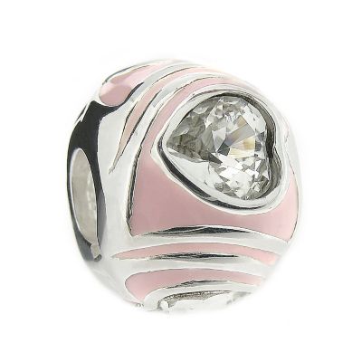 Truth Sterling Silver Pink Enamel Bead