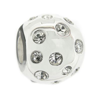 Truth Sterling Silver White Crystal Ball Bead