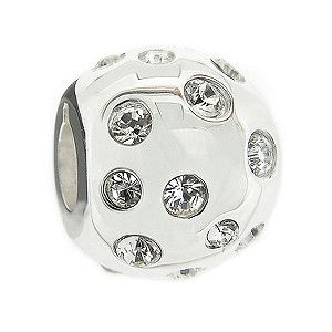 Truth Sterling Silver White Crystal Ball Bead