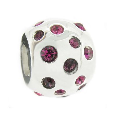 Truth Sterling Silver Pink Crystal Ball Bead