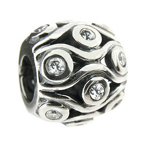 Sterling Silver White Cubic Zirconia Bead