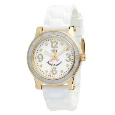 Juicy Couture HRH ladies' gold plated white jelly strap watch - Product number 8349193