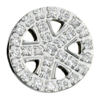 Men's Stainless Steel Cubic Zirconia Wheel Earring - Product number 8353611