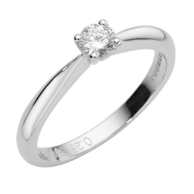 Online Exclusive 18ct white gold solitaire diamond ring