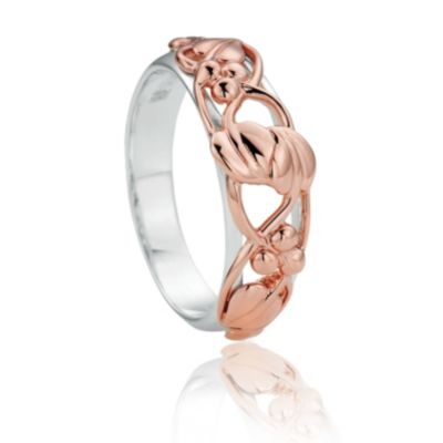 Clogau Silver and 9ct Rose Gold Tree Of Life Ring