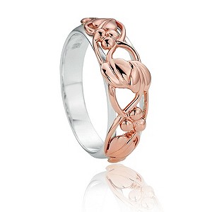 Clogau Silver and 9ct Rose Gold Tree Of Life Ring