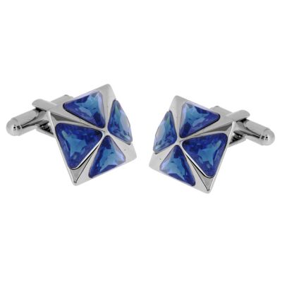 H Samuel Pyramid Blue Stone Cufflinks