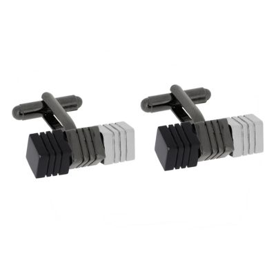 Oliver Chrome Gunmetal Cufflinks