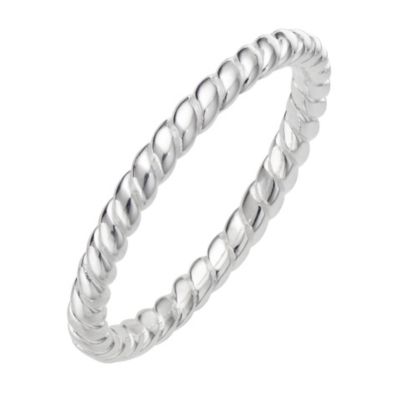 Daisy Damask sterling silver stacker ring Size L