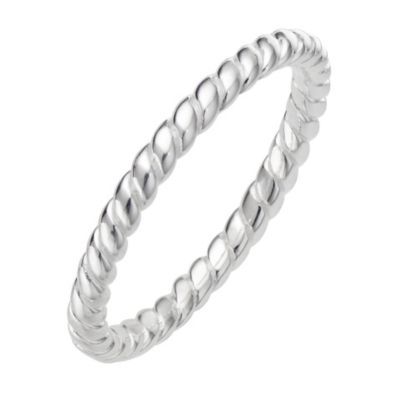 Daisy Damask sterling silver stacker ring Size P - Product number 8363471