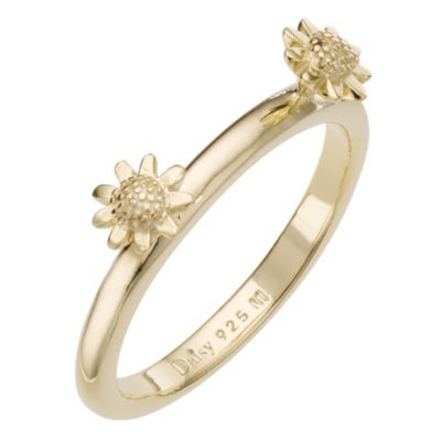 Daisy Sigma sterling silver gold-plated ring Size L