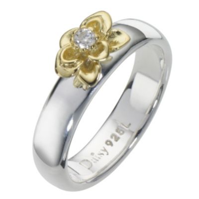Daisy Dark Star sterling silver gold-plated ring Size N - Product number 8363943