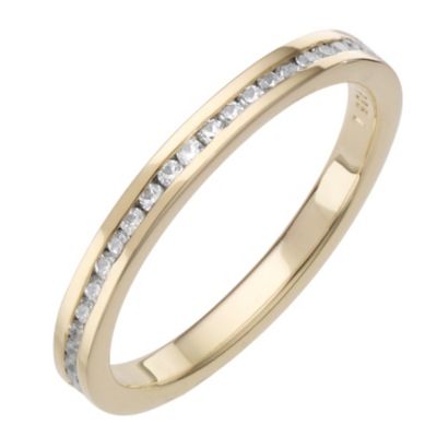 Daisy Ginger sterling silver gold-plated cz ring Size L