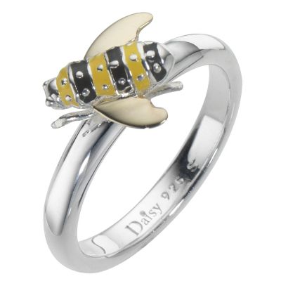 Daisy Enamel Queen Bee sterling silver ring Size N - Product number 8364338