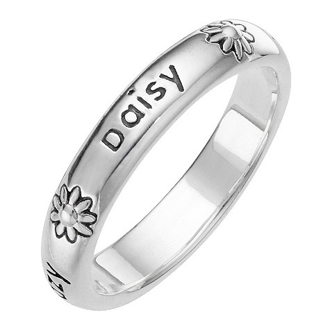 Daisy Velour sterling silver stacker ring Size N