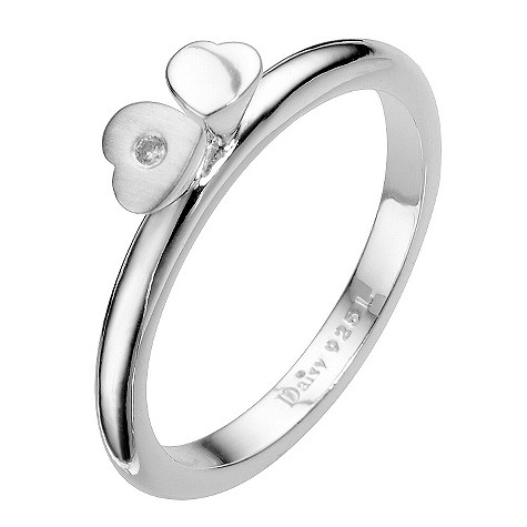 Daisy Gladioli sterling silver stacker ring Size L