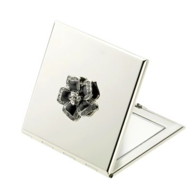 Black Flower Square Compact