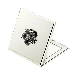 Black Flower Square Compact