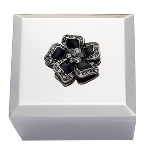 Black Flower Trinket Box