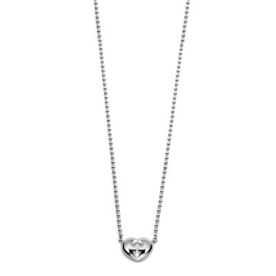 Necklace with boule chain GG heart pendant