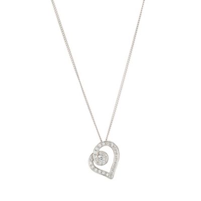 Love's Embrace 9ct white gold diamond love heart pendant - Product number 8372888