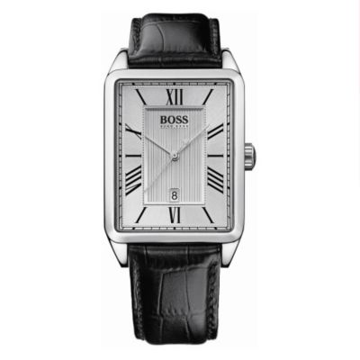 Hugo Boss men's silver dial black strap watch - Product number 8375844