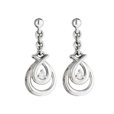Love's Embrace Sterling Silver Diamond Earrings - Product number 8376204
