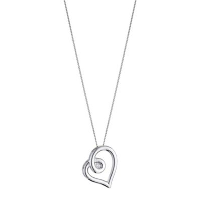 Love's Embrace 9ct White Gold Diamond Heart Pendant - Product number 8376247