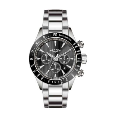 Rotary men's black dial chronograph stainless steel bracelet watch - Product number 8379661