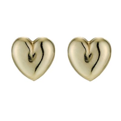 9ct Gold Heart Andralok Stud Earrings