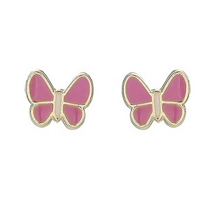 9ct Gold and Enamel Children's Butterfly Stud Earrings