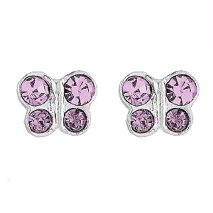 Sterling Silver Crystal Children's Butterfly Stud EarringsSterling Silver Crystal Children's Butterf