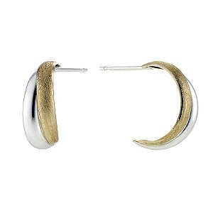 Silver and 9ct Gold Crossover Wedding Earrings