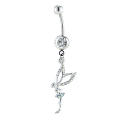 Stainless Steel Crystal Set Fairy Belly Bar 14mm - Product number 8400199