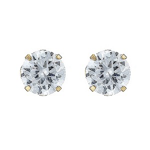 9ct gold 5mm Andralok Cubic Zirconia Stud Earrings