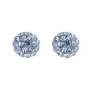 9ct gold Blue Crystal Ball Stud Earrings
