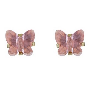 H Samuel 9ct Yellow Gold Pink Cubic Zirconia Butterfly