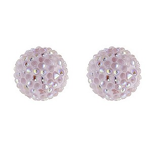 Sugar Crystals 9ct White Gold Pink Crystal Ball Stud Earrings