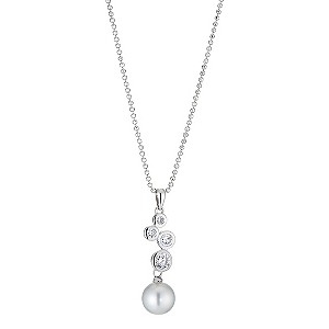 H Samuel Sterling Silver Freshwater Pearl and Crystal
