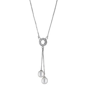 Sterling Silver Cubic Zirconia Freshwater Pearl