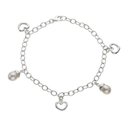 H Samuel Sterling Silver Cultured Freshwater Pearl Heart
