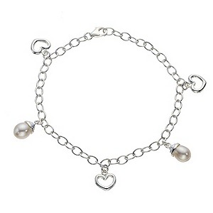 H Samuel Sterling Silver Cultured Freshwater Pearl Heart