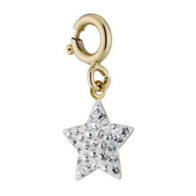 9ct Gold Crystal Heart Charm