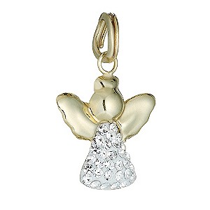 9ct Yellow Gold Stone Set Angel Charm