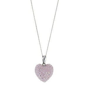 Sugar Crystals 9ct White Gold Pink Crystal Heart Pendant