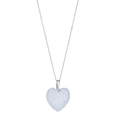 9ct White Gold White Sugar Crystals Heart